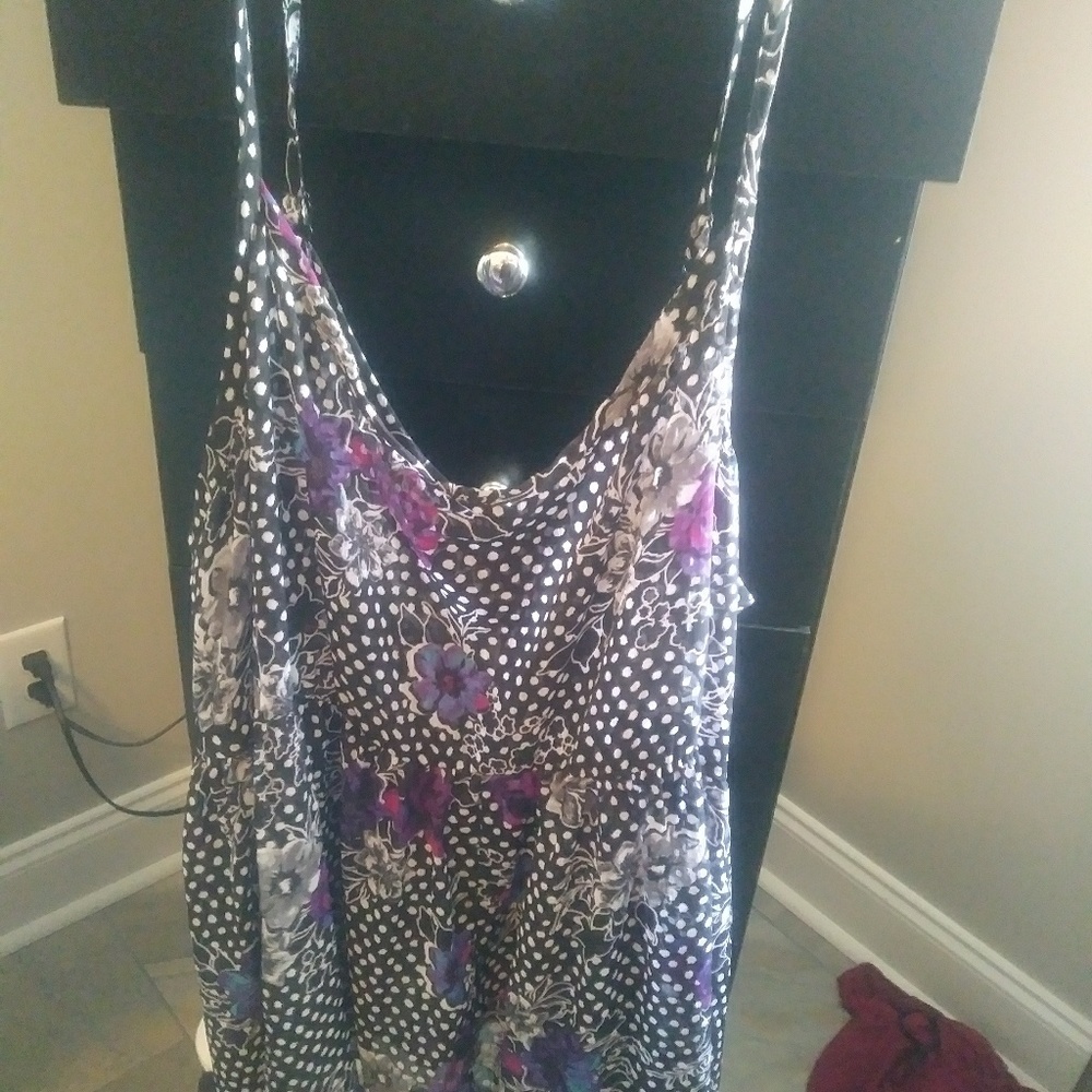 Torrid floral spaghetti string top